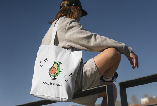 Bolsa de tela con diseño de palta - Keep it simple - Tote bag reutilizable de algodón