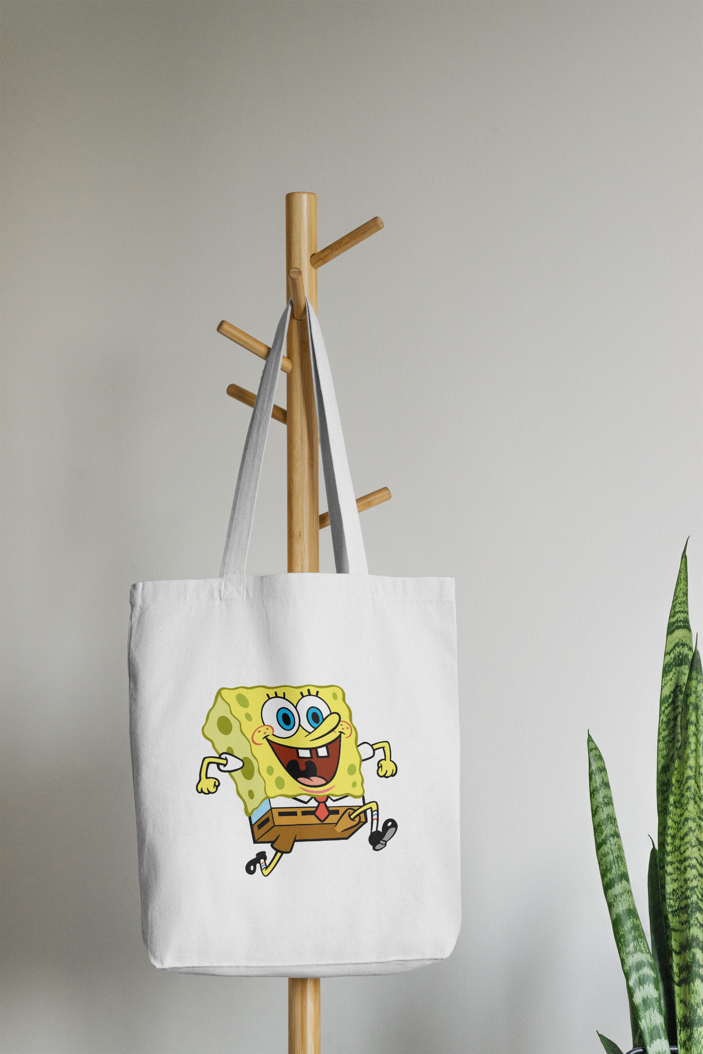 Bolsa de tela reutilizable Bob Esponja - Tote bag de algodón